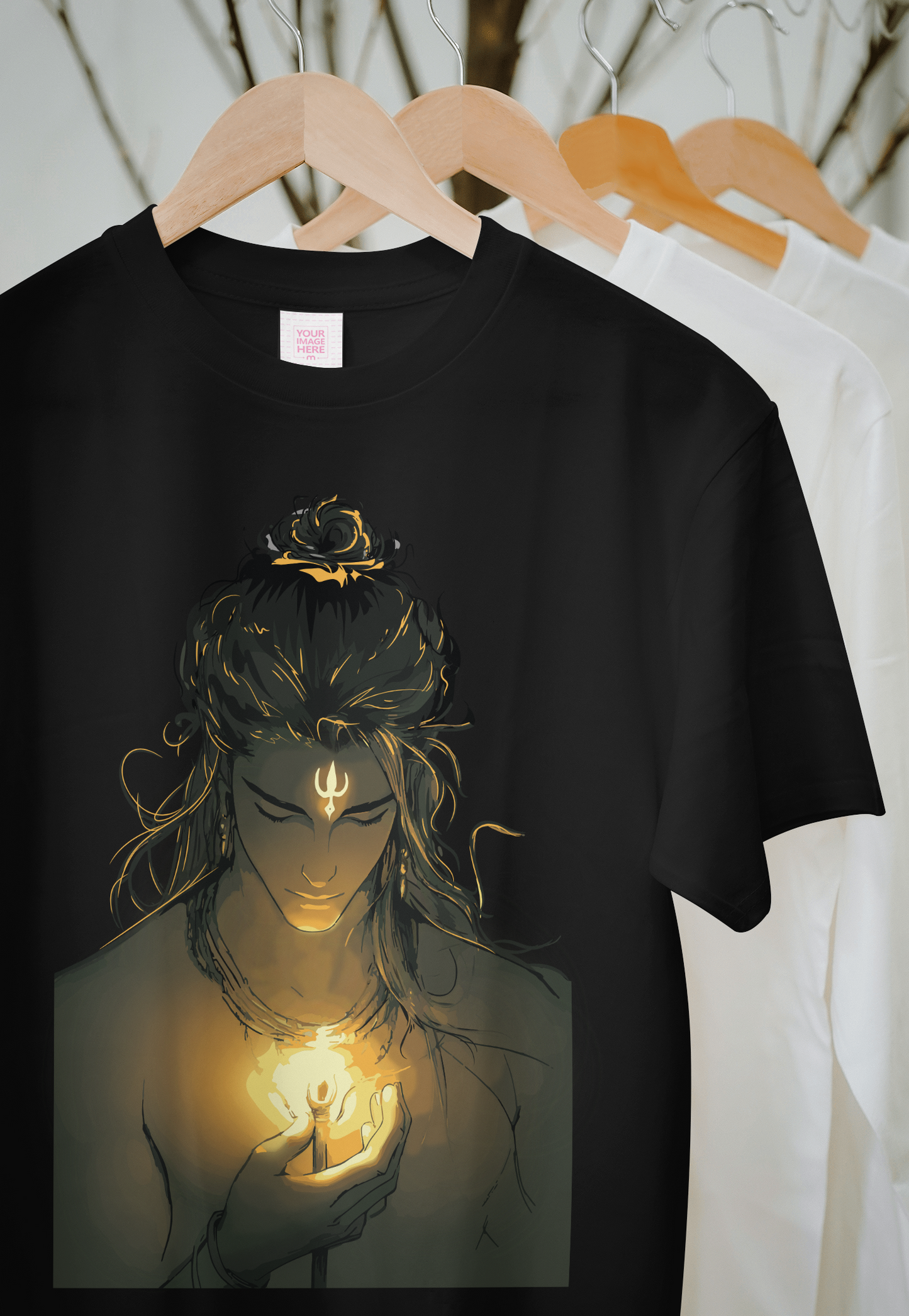 Lord shiva printed T shirt with trident holding in hand | Limited Edition