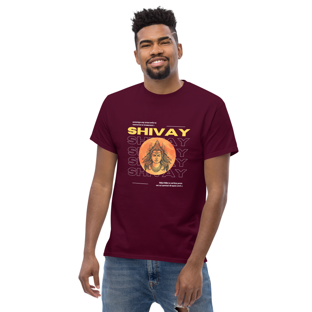 Shivay T-Shirt with printed mantra Kara-Caranna Krtam Vaak-Kaaya-Jam | Limited Edition