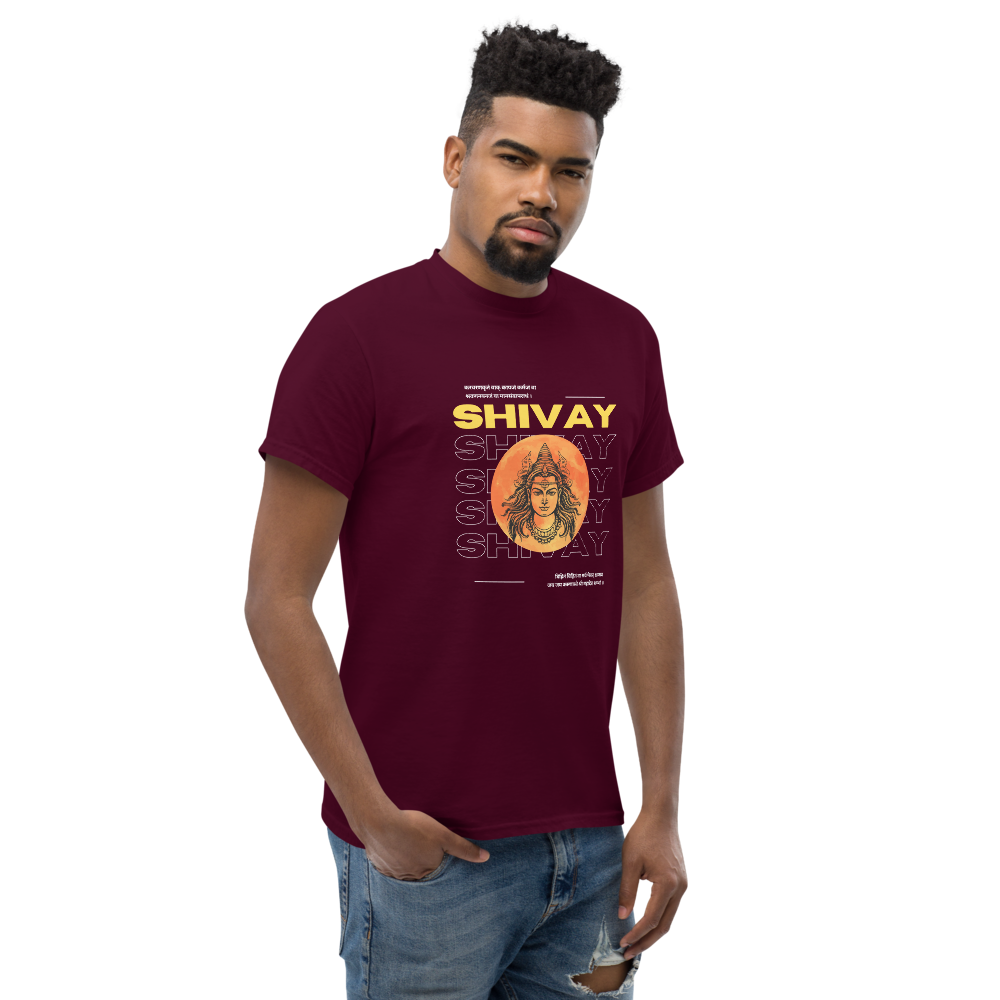 Shivay T-Shirt with printed mantra Kara-Caranna Krtam Vaak-Kaaya-Jam | Limited Edition